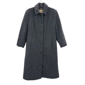 Vintage 70's Pendleton Womens L? Pea Coat Virgin Wool Gray Button Up Long Collar